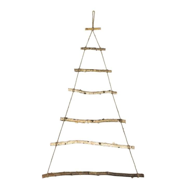 Houten boom kerstboom dennenboom wanddecoratie hangdecoratie om te versieren knutselen voor doe-het-zelf adventskalender Kerstmis Advent (natuur - 100 cm)
