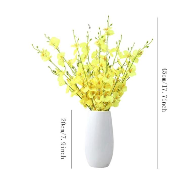 Kunstblumen Künstliche Orchideenblumen, künstliche tanzende Orchideen, für den Innenbereich, Zuhause, Party, Büro, Weihnachtsdekoration, mit Vase, 5 Farben für jeden Anlass