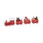 Weihnachten Deko Draußen Stücke von Weihnachten Zug Dekoration Geschenk niedlichen Holz Mini Zug Set Kinder Weihnachtsfeier Geschenk (RED-1, One Size)