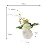Kunstblumen Vintage-Blumenarrangements – hochsimulierte künstliche Blumen in handgefertigter Keramikvase, elegant für Wohnzimmer für jeden Anlass