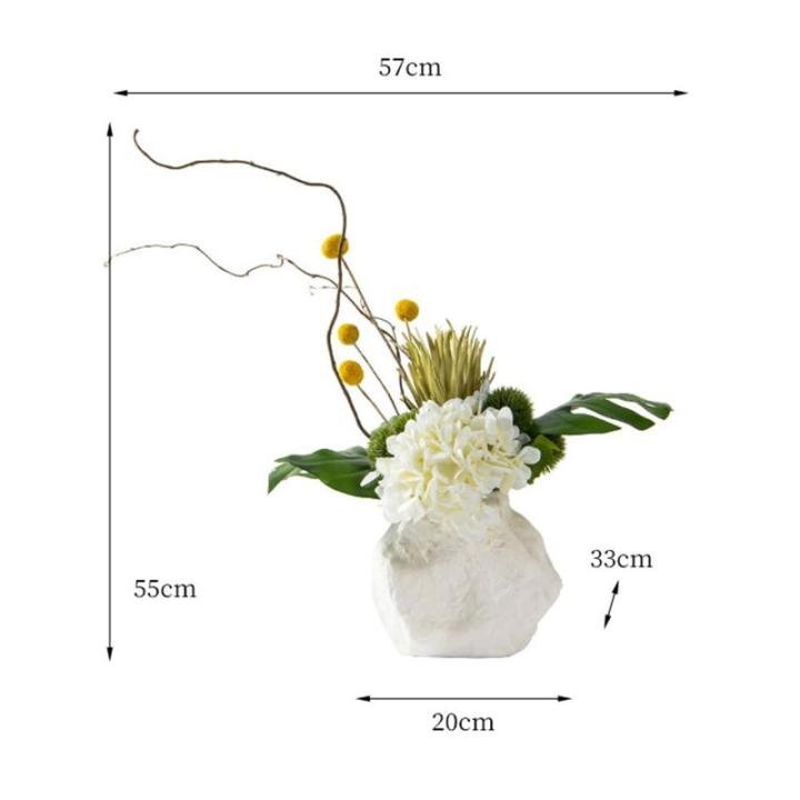 Kunstblumen Vintage-Blumenarrangements – hochsimulierte künstliche Blumen in handgefertigter Keramikvase, elegant für Wohnzimmer für jeden Anlass