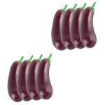 2 Sätze Simulation Aubergine Dekoratives Auberginenmodell Hausmodell-Dekoration Miniatur Aubergine Interessantes Miniaturspielzeug Miniatur-auberginen Für Kinder PVC 4 Stück * 2