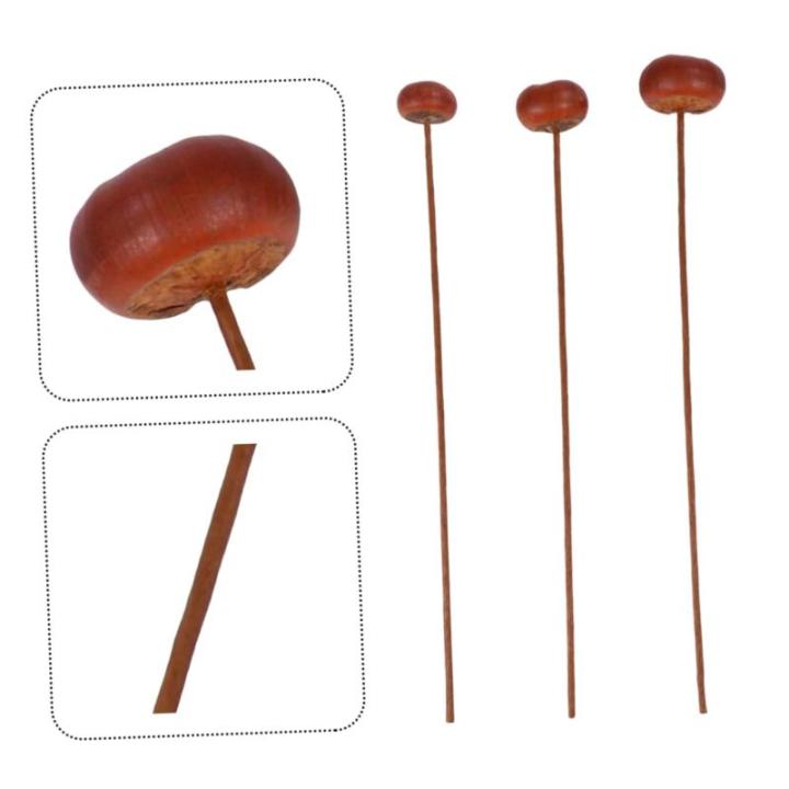 3 Sätze Dekorative Pilze Weihnachtsblumendekor Stängel Gefälschte Künstliche Blüten Artificial Brün Blumenornamente Aus Holz Holzblume Selber Machen Brown 3 Stück * 3