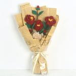 stücke Handgewebte Kamelie Blume Gestrickt Häkeln Blumenstrauß Hochzeit Ornamente