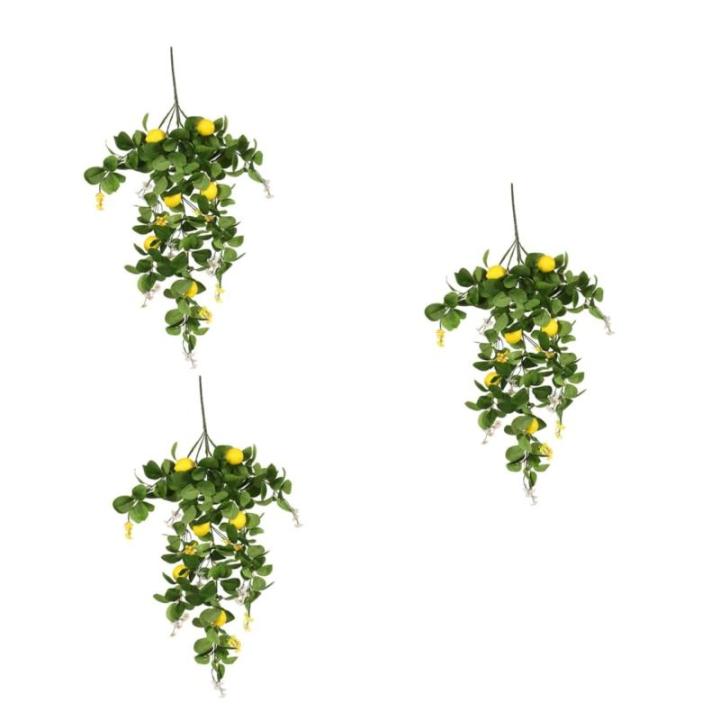 3 Stück Simulation Zitrone Rattan Zitrone Heimdekoration Zitronenzweig Picks Zitronenzweig Dekor Gefälschte Zitronenzweige Künstlicher Zitronenzweig Zitronenzweig Baumpicks