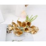 Goldblumen, 24 Stück goldene Calla-Lilien, künstliche Blumen zur Dekoration für selbstgemachte Hochzeitssträuße, Tafelaufsätze, Brautparty, Party, Zuhause, Blumenarrangement,