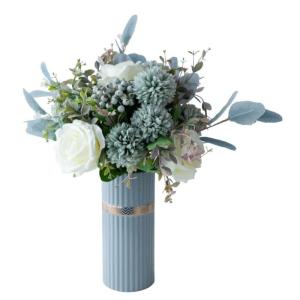 Kunstblumen Künstliche Blumen in Keramikvase, Florale Ornamente Arrangements Wohnzimmertisch Blumendekoration Kunstblumen für jeden Anlass