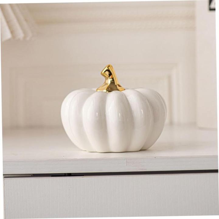 Nordic Keramische Pompoen Kunstmatige Groente Pompoen Decoraties Realistisch Pompoen Mini Pompoen Sculptuur Thanksgiving Pompoen Figuur Huishoudelijke Producten Bureau Wit