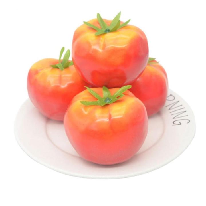 3 Sätze Nachahmung Tomate Tomaten-Requisite Tomaten-vitrine-Requisite Simulation Tomate Realistisches Tomatenmodell Realistische Gefälschte Tomate Künstlich Schaum Rot 5 Stück 