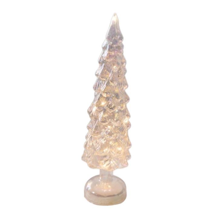 Beleuchteter Tisch-Weihnachtsbaum, Weihnachtsschmuck, Nachtlicht, Nachtlampe für Kaminsims, Schlafzimmer, Fenster, Regal, Wohnzimmer, L White