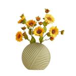Kunstblumen Gefälschte Blumen in Keramikvase, blattförmige Vase, für Heimzimmer, Schreibtischdekoration, Hochzeit, Küche, Esszimmer, Partys, Dekorationen für jeden Anlass