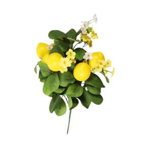 5St Zitronenstrauß Zitronenblumenarrangement gelbe Vase gelbes Dekor Zitronenblumenstrauß Künstlicher Zitronenzweig gefälschte Zitronendekor mit grünen Blättern Schaum Yellow