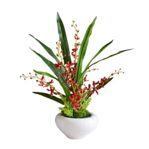 Kunstblumen Künstliche Orchideenblumen im Topf, Orchideenpflanzen, künstliche Pflanzen, realistische Orchideen für Heimdekoration, künstliche Blumenarrangements für jeden Anla