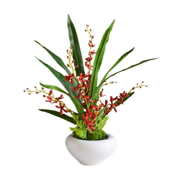 Kunstblumen Künstliche Orchideenblumen im Topf, Orchideenpflanzen, künstliche Pflanzen, realistische Orchideen für Heimdekoration, künstliche Blumenarrangements für jeden Anla