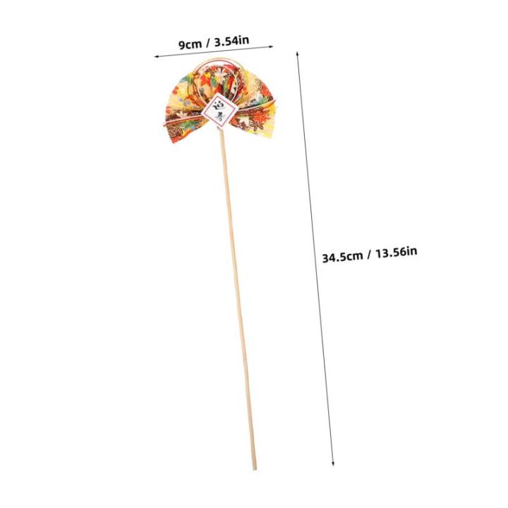 2st Blumenstab Japanische Accessoires Cupcake-Kuchen-Picks DIY-Fan-Pick Japanisches Dekor Dekorative Blumenpflücker Künstliche Blumenstiele Japanische Cupcake-Topper Plastik Gold