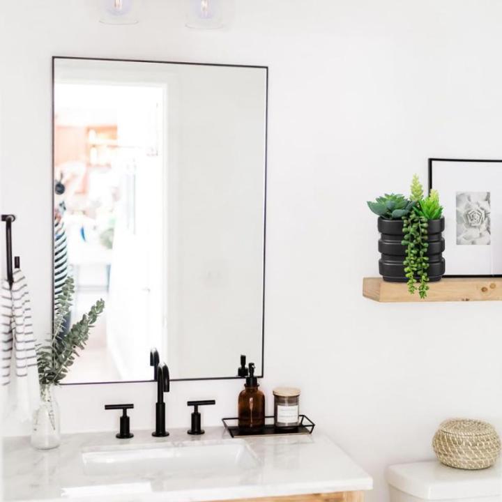 2 stuks kunstvetplant, voor thuisdecoratie, gepot nep vetplanten, faux vetplantenpot in keramische potten, moderne , voor binnen, voor badkamer, plank, kantoordecoratie