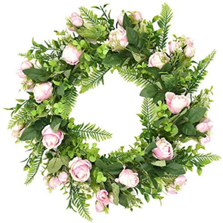Daisy Rose Blume Kranz Handgemachte Künstliche Blumen Girlande für Front Tür Wand Hochzeit Party Home Dekoration