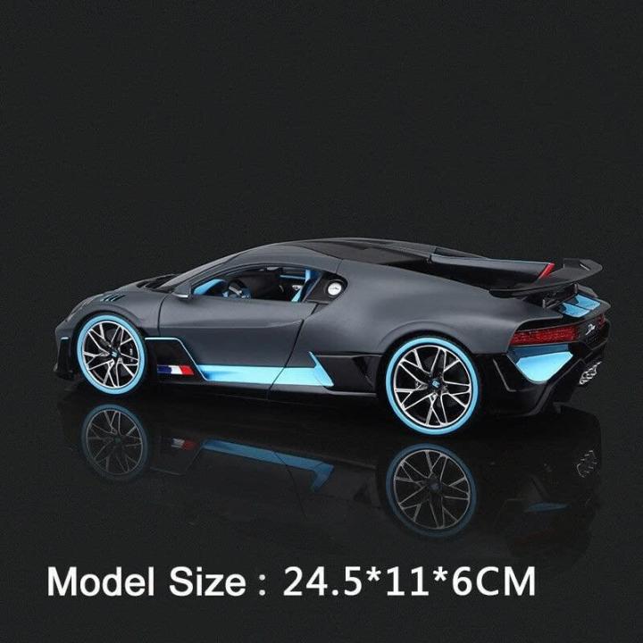 1/18 Voor Bugatti Chiron Divo Metaalspuitgietwerk Hoge Simulatie Sportwagen Model Ambachten Decoratie (Kleur: Blauw)