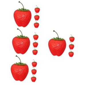 4 Sätze Simulation Große Erdbeere Künstliche Rote Erdbeeren Simulationsfruchtspielzeug Erdbeer-dekorationsset Gefälschte Fruchtmodelle Rote Erdbeerdekoration Plastik 4 Stück *