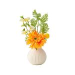 Kunstblumen Künstliche Blumen mit Keramikvase, Seidenblumenarrangements, künstliche Kunstblumensträuße für Büro, Zuhause, Festival-Dekoration für jeden Anlass