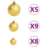Künstlicher Weihnachtsbaum mit Beleuchtung & Kugeln mit LED Beleuchtung 120 cm Grün