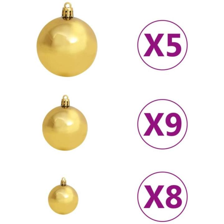 Künstlicher Weihnachtsbaum mit Beleuchtung & Kugeln mit LED Beleuchtung 120 cm Grün