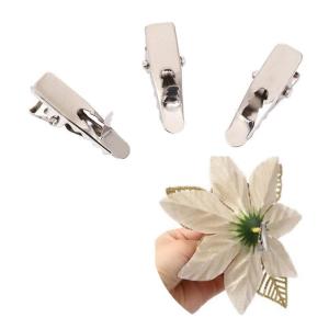 Poinsettia Kerstster met clips, 10 stuks, glinsterend voor kerstboomdecoraties, kerstbloemen voor Kerstmis, tuin, Nieuwjaar, kransen, champagne