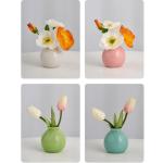 Kunstblumen Künstliche Blumen mit Kleiner Keramikvase，Dekoration für Tisch Home Party Büro Arrangements（runde Keramikvase） für jeden Anlass