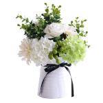 Kunstblumen Künstliche Blumen im Topf, Kunstblumen-Arrangement mit Keramikvase für Zuhause, Büro, Küche, Schlafzimmer, Hochzeitsdekoration für jeden Anlass