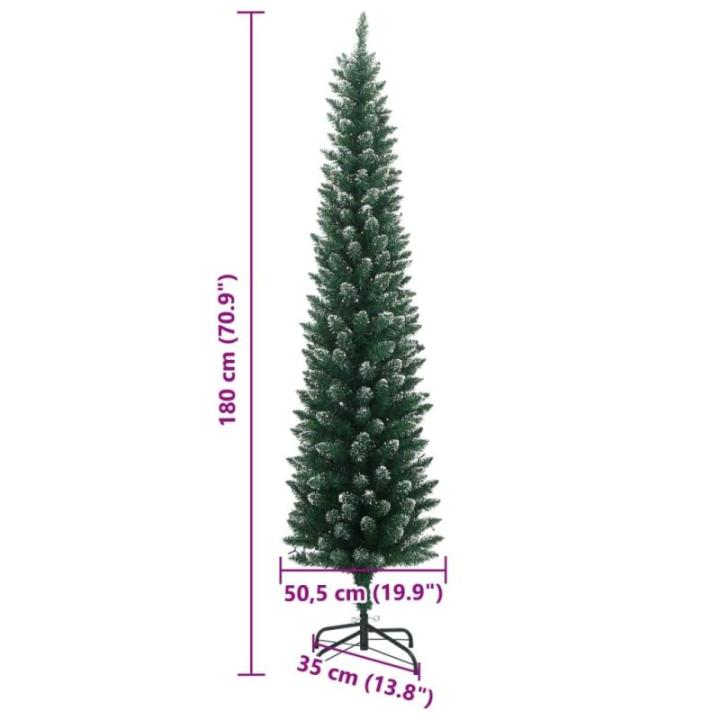 Kunstkerstboom, slank, dennenboom, kerstboom, oncht, kerstdecoratie, 300 leds, 180 cm