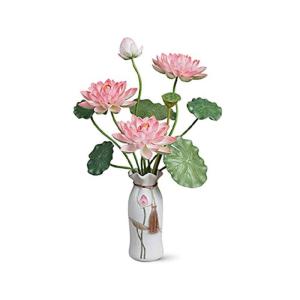 Kunstblumen Künstliche Blumen für den Innenbereich, Simulation Lotus, künstliche Blumen in Vase, Seidenblumen-Wohnzimmer-Desktop-Dekoration für jeden Anlass