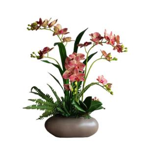 Kunstblumen Künstliche Orchideenblüten, natürliche Phalaenopsis-Orchideen, Bonsai-Fälschungspflanzen, Tischaufsätze zur Dekoration, Kunsttopf für jeden Anlass
