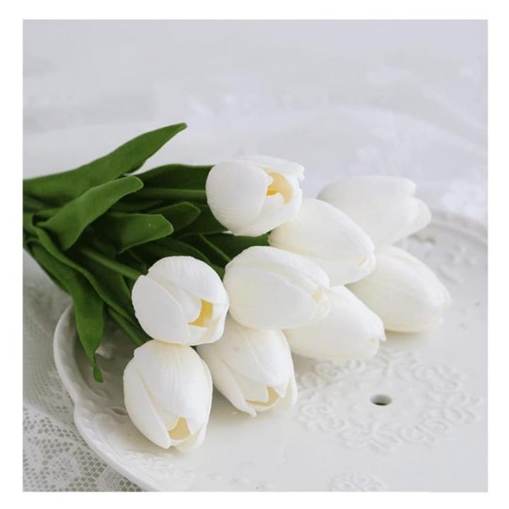 Kunstblumen Künstliche Blumen, Tulpe mit Vase, künstliche Pflanzen, künstliche Pflanzen für Heimdekoration – Seidenblumen-Arrangement für Partys für jeden Anlass