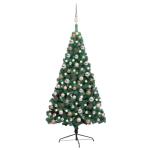 Künstlicher Halb-Weihnachtsbaum Beleuchtung Kugeln Grün 120 cmGrün und Rose