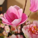 Kunstblumen Künstliche Pflanzen drinnen in Zementtöpfen, künstliche Pflanzen Magnolie/Birnenblüte für drinnen und draußen, Büro-Schreibtisch-Dekor für jeden Anlass