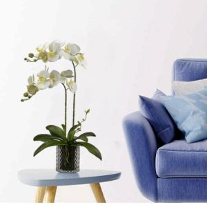 Kunstblumen Künstliche Blumen-Bonsai mit Vase, künstliche Orchidee, Phalaenopsis-Blumen, dekorativ, Zimmerpflanzen, realistische Anordnung für jeden Anlass