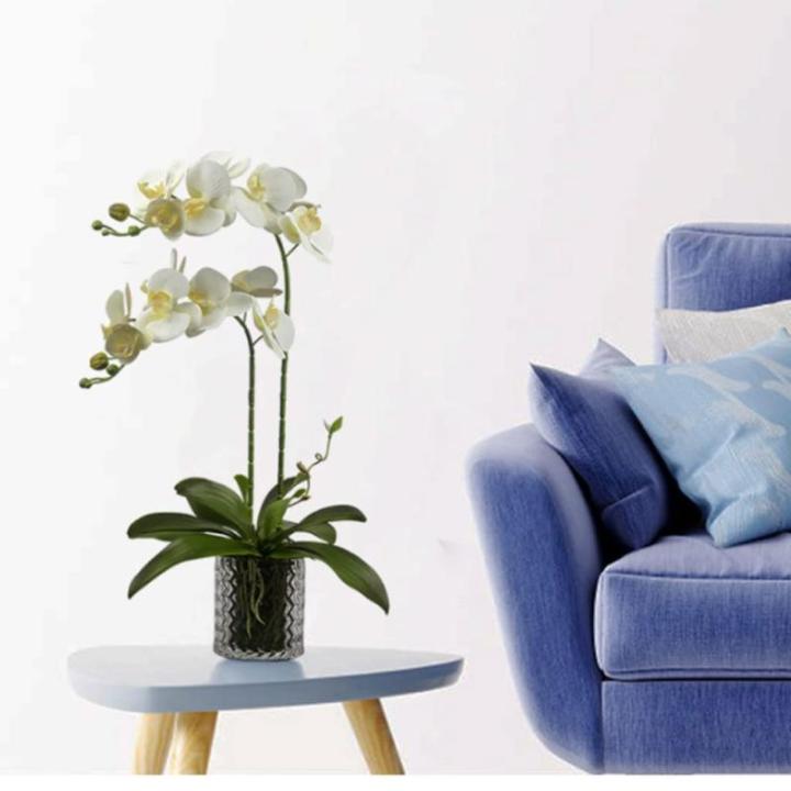 Kunstblumen Künstliche Blumen-Bonsai mit Vase, künstliche Orchidee, Phalaenopsis-Blumen, dekorativ, Zimmerpflanzen, realistische Anordnung für jeden Anlass