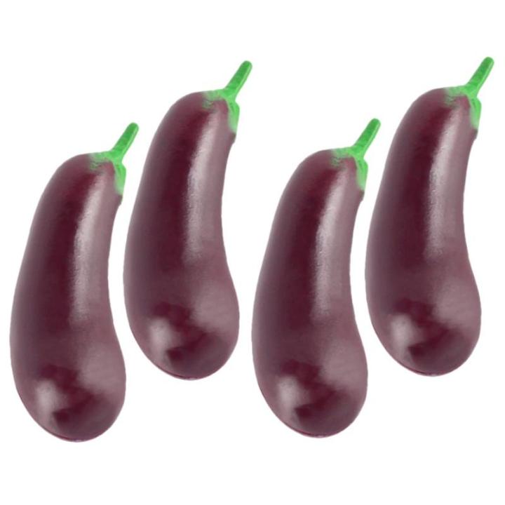 5 Sätze Simulation Aubergine Dekorative Mini-hausdekoration Interessantes Miniaturspielzeug Kdis-Spielzeug Zarte Miniatur-aubergine Kinderspielzeug Mini-Essen PVC 4 Stück * 5