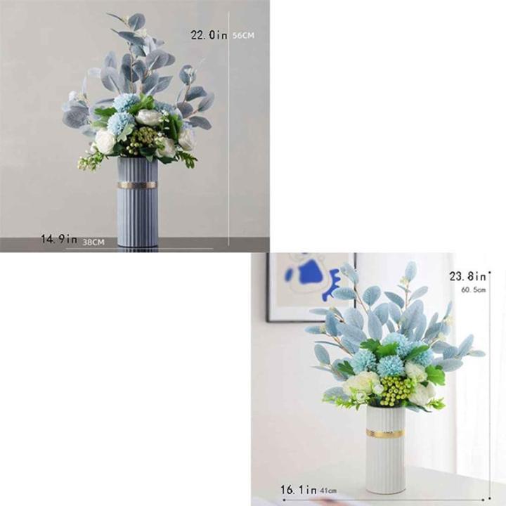 Kunstblumen Künstliche Blumen, Moderne Blumenstrauß-Dekoration, Hortensie, Eukalyptus, künstliches Blumenarrangement, künstlicher Bonsai für Wohnzimmer für jeden Anlass
