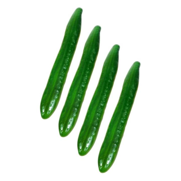 2 Sätze Simuliertes Gemüsemodell Künstliche Gurkendekore Simulationsgurke Simulierte Gurkenmodelle Gurken-Modell Simulation Gefälschter Gemüsemodelle Green Schaum 4 Stück * 2