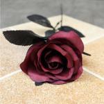 8 stks kunstmatige roos bloem, geen vervagen zwarte rozen, , enkele stam nep zijde bloemen realistische bloesem flora voor DIY thuiskantoor, feestdecoratie bruids bruiloft boeket H