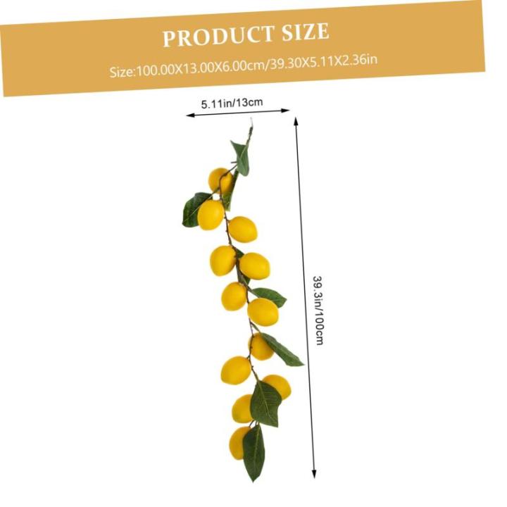 8 STK Simulation Zitronenrattan Sommerdekoration Sommergrüne Girlande Sommerkranz Vor Der Haustür Gelbe Girlande Szene Sommerliche Zitronengirlande Obstpflanzen Yellow Plastik