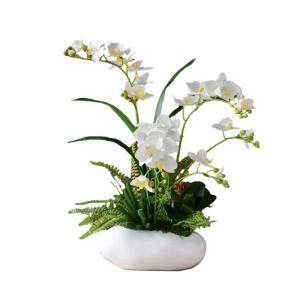 Kunstblumen Künstliche Orchideenblüten, natürliche Phalaenopsis-Orchideen, Bonsai-Fälschungspflanzen, Tischaufsätze zur Dekoration, Kunsttopf für jeden Anlass