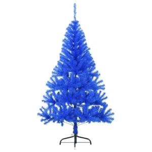 Kunstkerstboom met standaard, 150 cm, hoge kerstdecoratie, pvc en staal, blauw