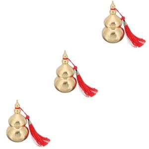 3 stuks gelukspompoenfiguur koperen pompoen figuur Chinese pompoen vintage decoratie vintage woondecoratie woonaccenten decor messing pompoen ornament verzamelfiguur sculptuur