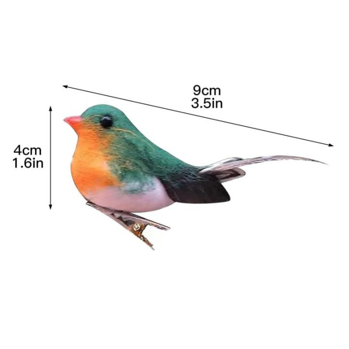 Kunstmatige roodborstjesvogel om vast te klemmen, rode kardinaal, kerstboomdecoratie, vogelknutselsets voor boom, huis, tuin, feestdecoraties buiten (A2, 12 stuks, robin)