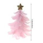 Einzigartiges Federbaum-Design, festlicher Tafelaufsatz, Weihnachtsdekoration, handgefertigte Figur mit Sternaufsatz, Ferienhaus für Neujahr, Rosa