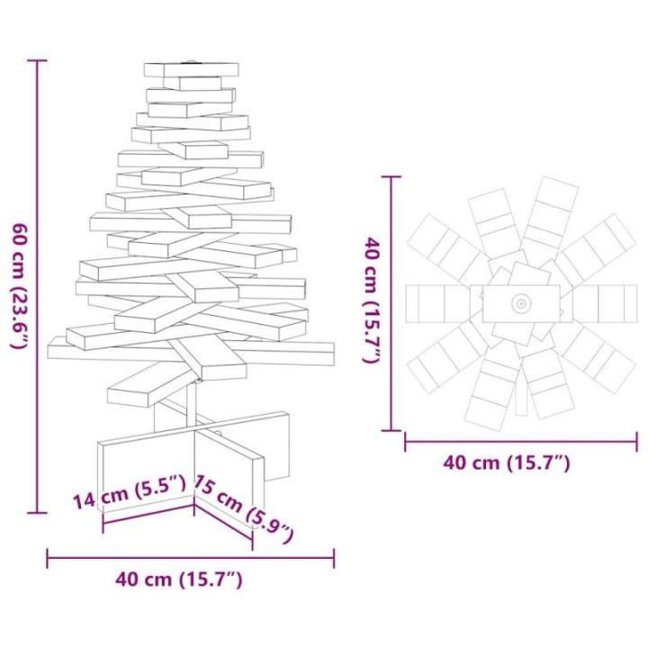 Weihnachtsbaum, Tannenbaum Holz zum Schmücken, Christbaum Holzbaum DIY Weihnachten Dekoration, Dekobaum Weihnachtsdeko, Weiß 60cm Massivholz Kiefer