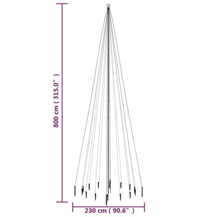 LED kerstboom met haringen blauw 1134 LEDs 800 cm