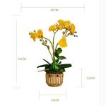 Kunstblumen Künstliches Blumenset, Seidenorchideenblumen, künstliche Bonsai-Kunstblumen-Phalaenopsis-Dekoranordnung in Goldener Vase für jeden Anlass